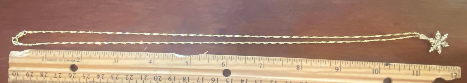 18kt Yellow Gold Chain Necklace 14k Diamond Cut Snowflake Pendant
