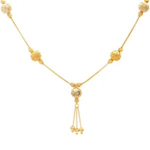 22K Yellow & White Gold Beaded Chain (13.6gm)