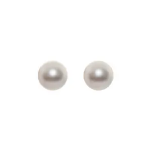 9-mm 18K Gold Flat Pearl Studs