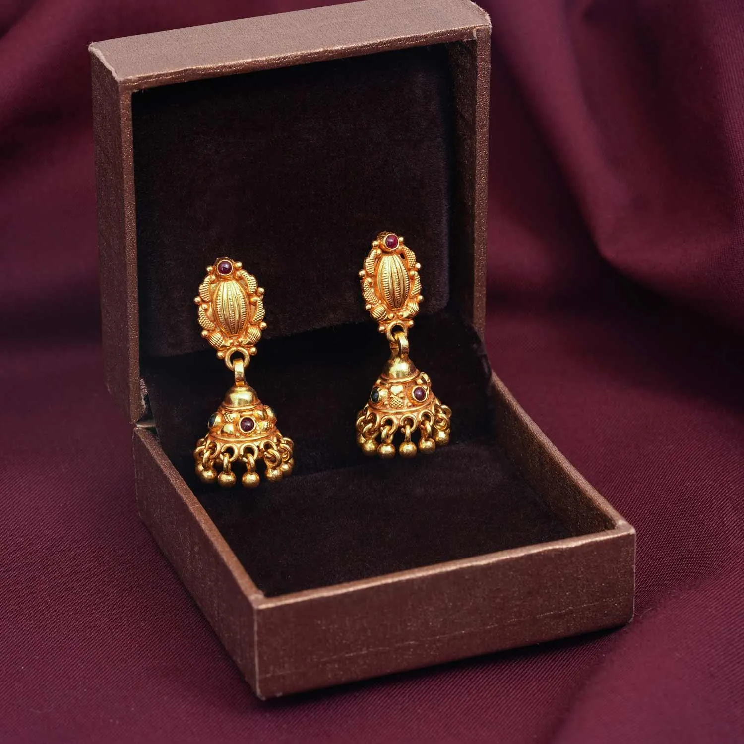 92.5 Silver Gold Plated Jhumkhas