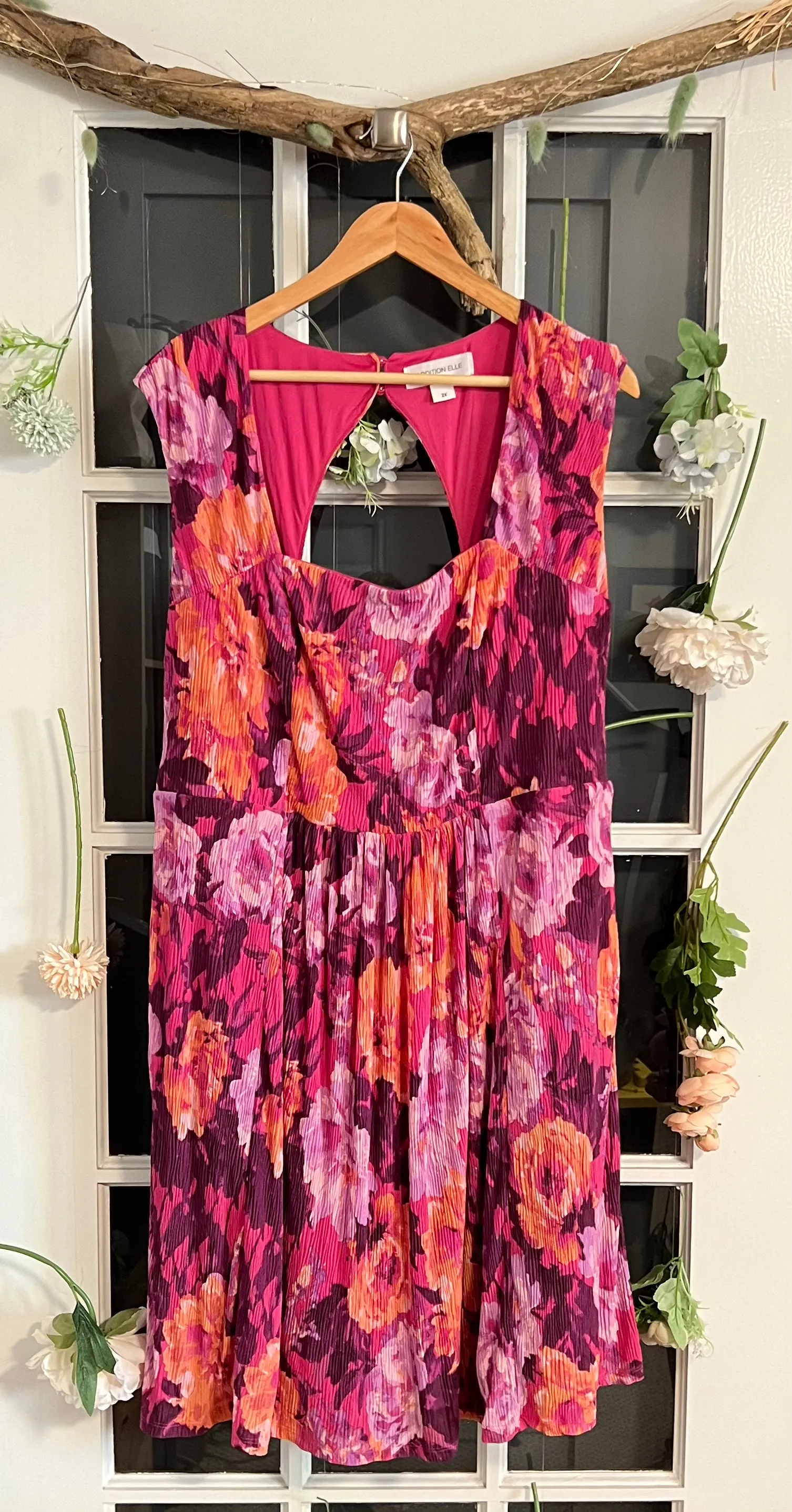 Addition Elle Floral Print Dress 2X