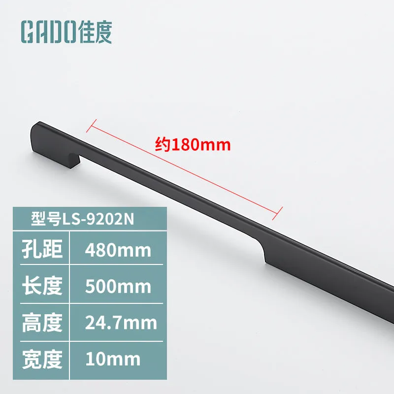 Aluminum Alloy Door Handle Modern Simple Black American Wardrobe and Cabinet T-Shaped Golden Cabinet Door Handle