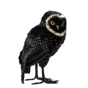 Black & Gold Feather Owl