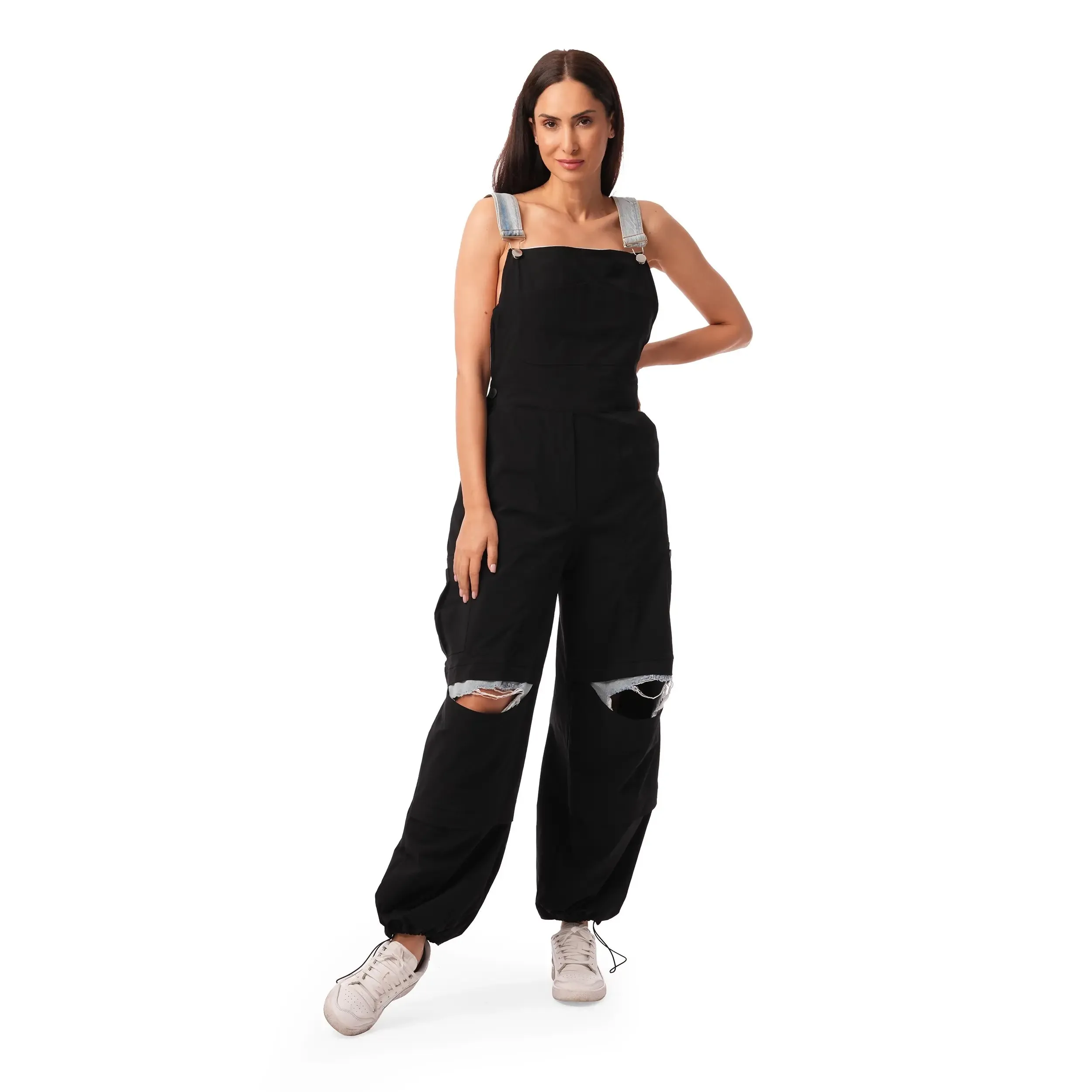 Black denim overall
