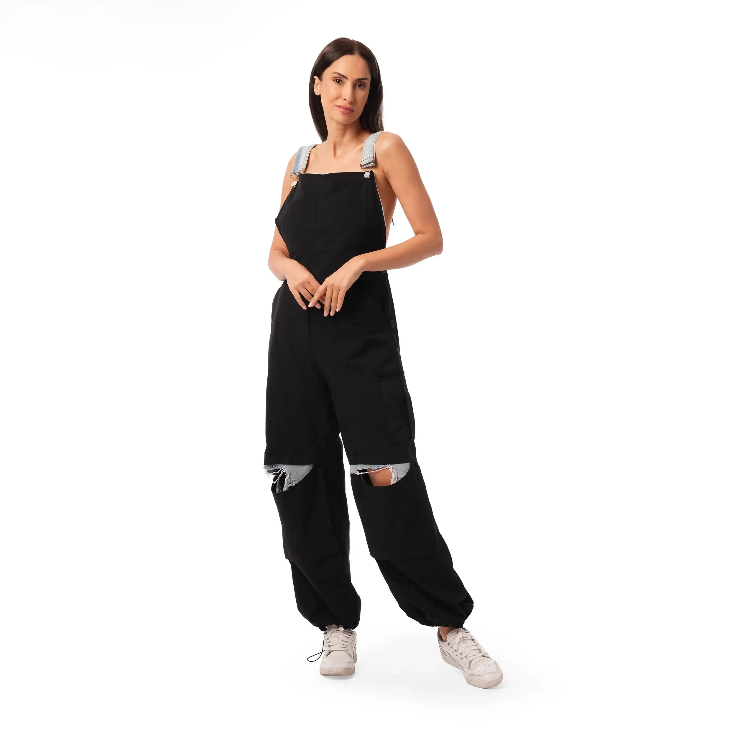 Black denim overall
