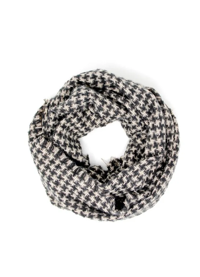 Black Houndstooth Infinity Scarf
