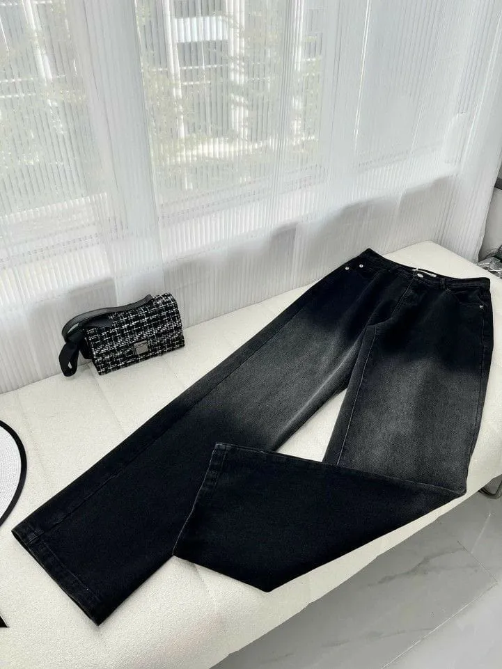 Black wide leg jeans