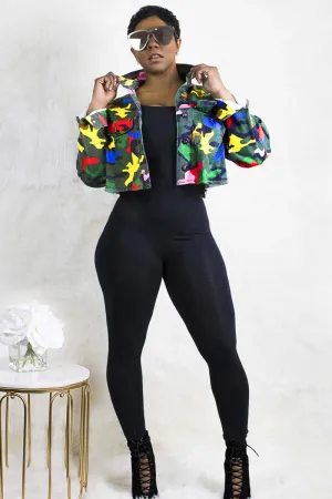 CH640 Denim Camo Cargo Jacket