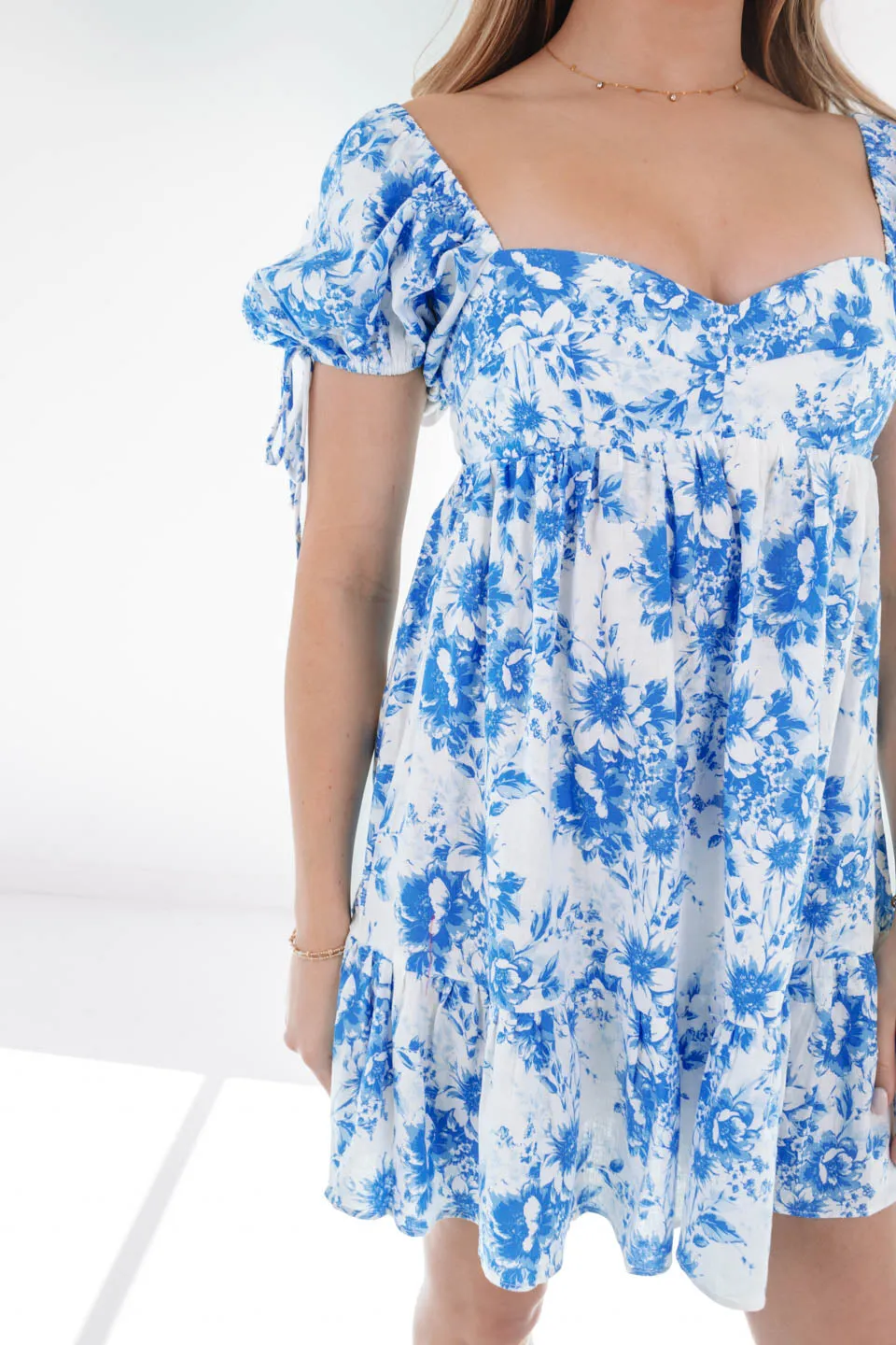 Daydreaming Dress - White/Blue