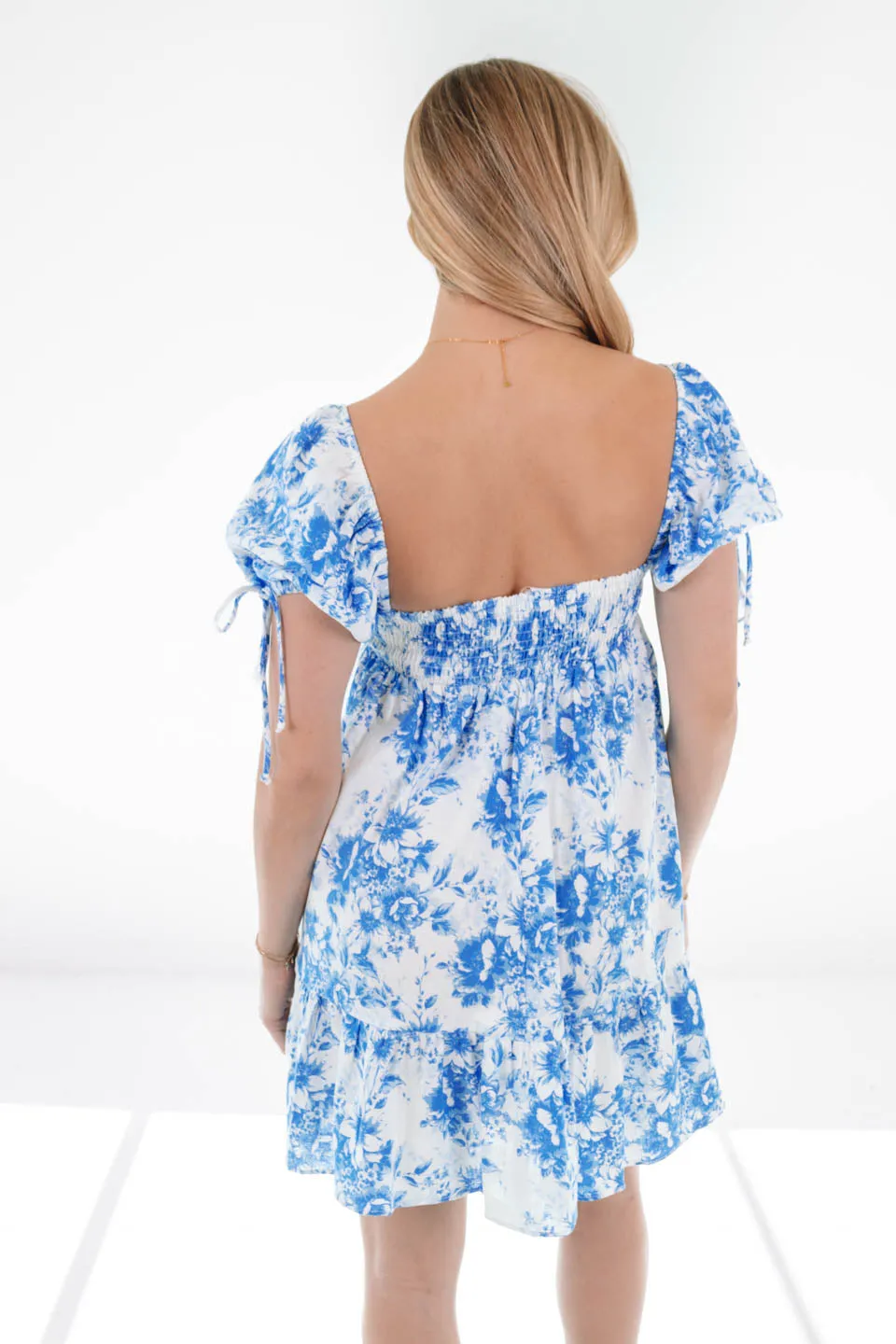 Daydreaming Dress - White/Blue