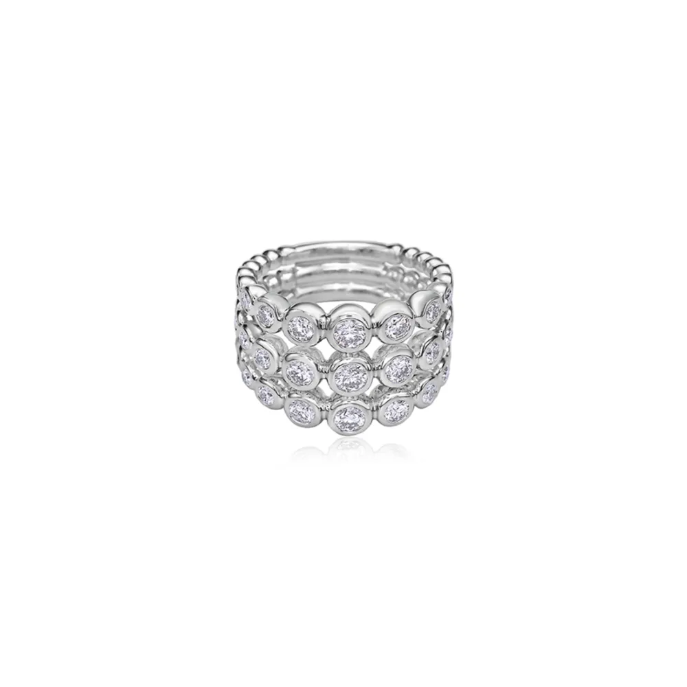 Diamond Bubble Triple Ring