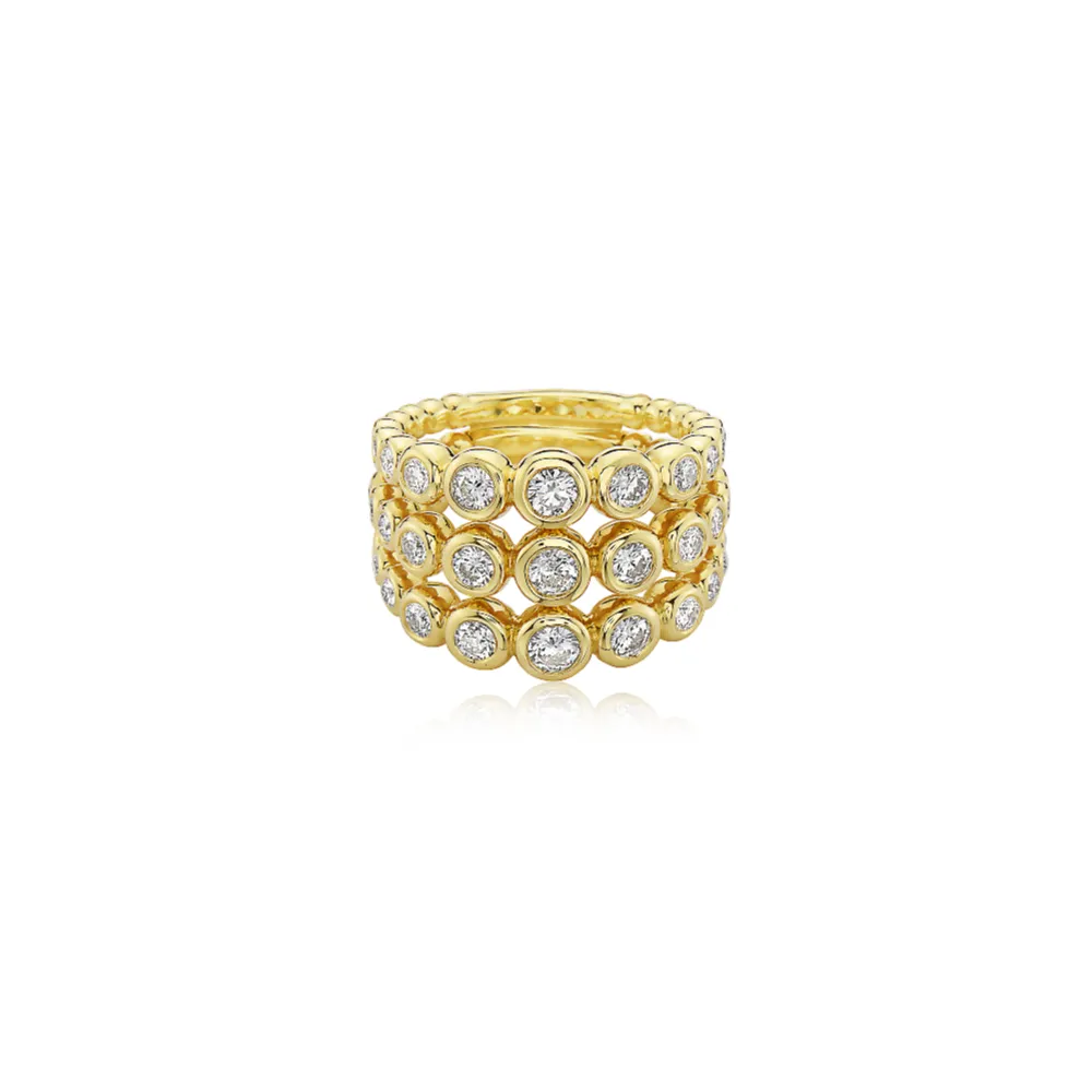 Diamond Bubble Triple Ring
