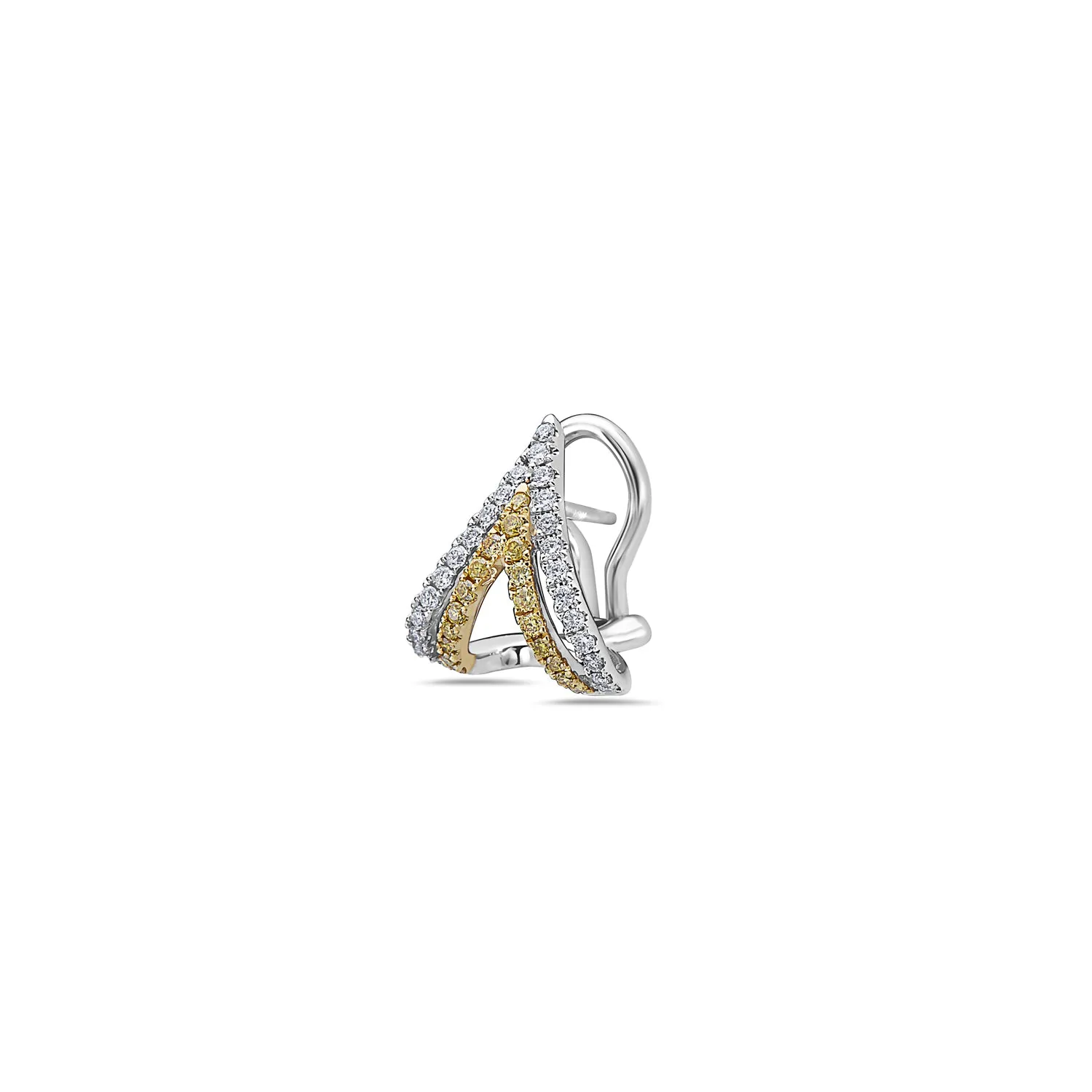 Diamond Double V Stud Earring