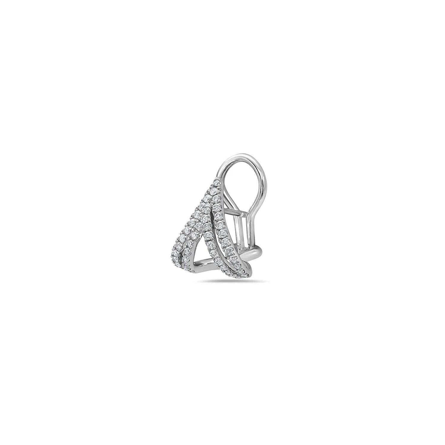 Diamond Double V Stud Earring