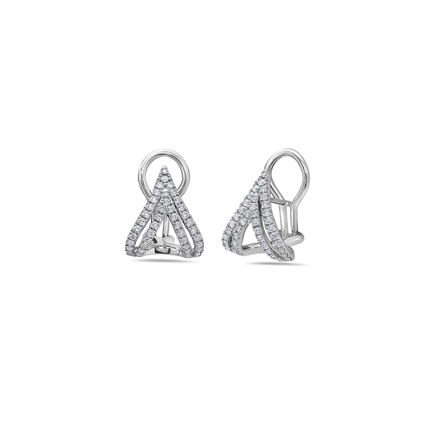 Diamond Double V Stud Earring
