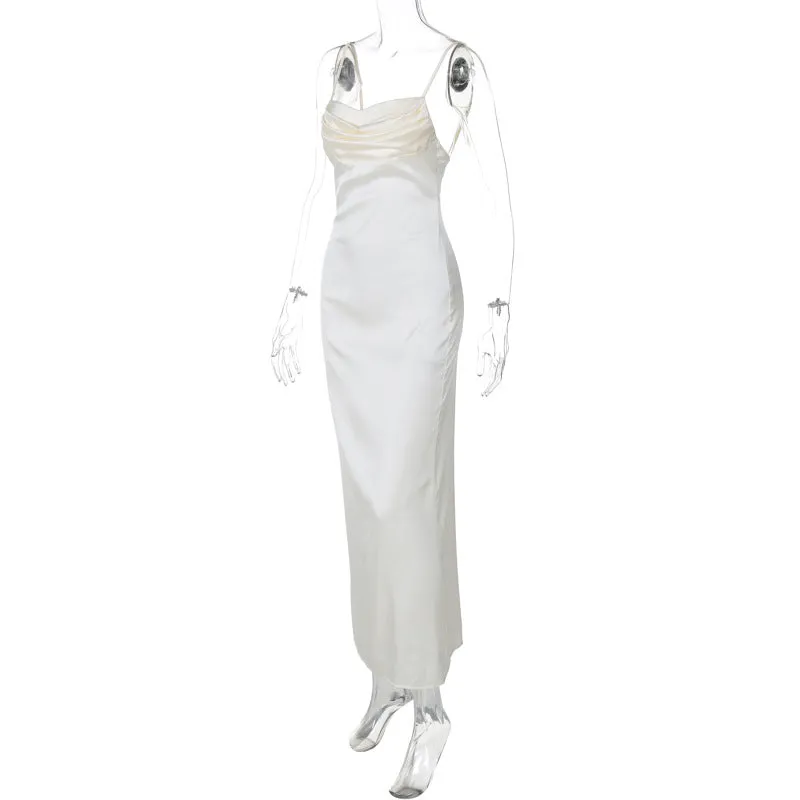 Diana Spaghetti Satin Long Dress