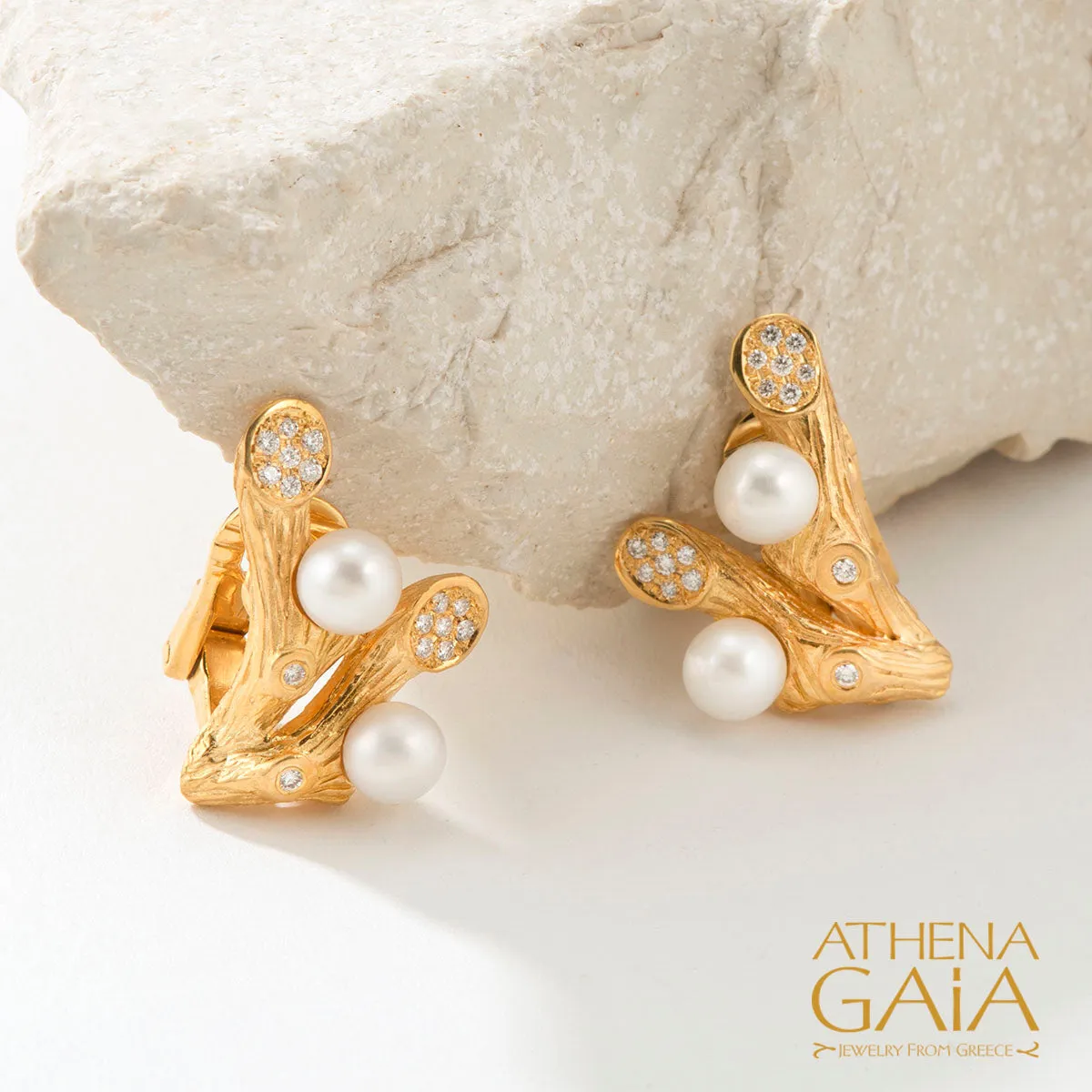 Four Seasons Winter Clip Earrings