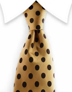 Gold and Black Polka Dot Necktie