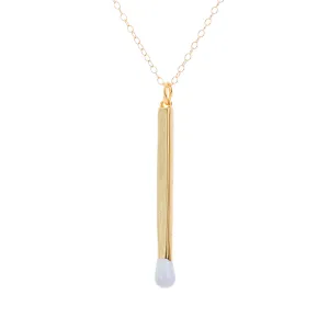 Gold Enamel Matchstick Necklace