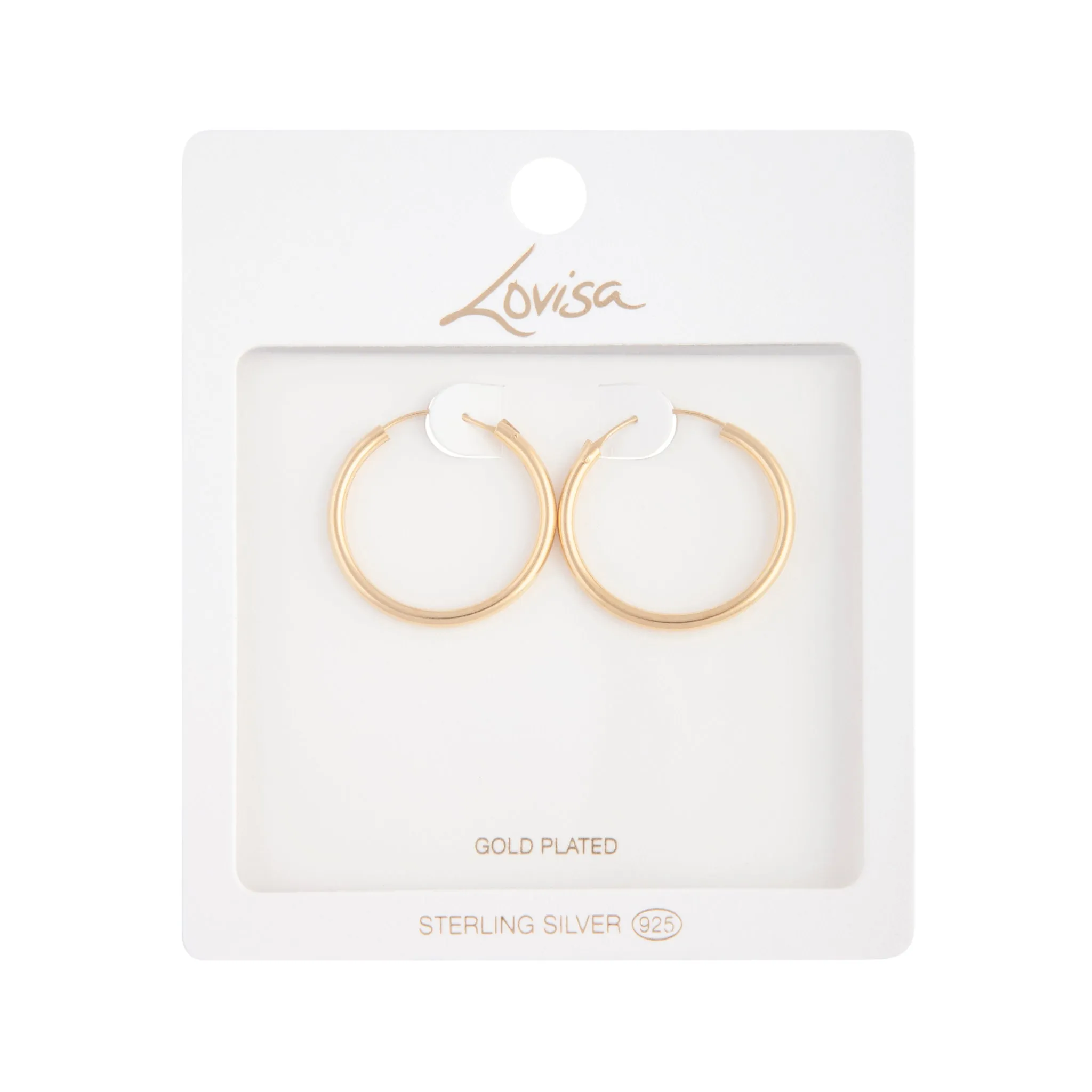 Gold Plated Sterling Silver Hoop Earrings