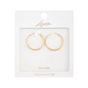 Gold Plated Sterling Silver Hoop Earrings