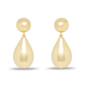GOLD SMALL DOME TEARDROP EARRINGS