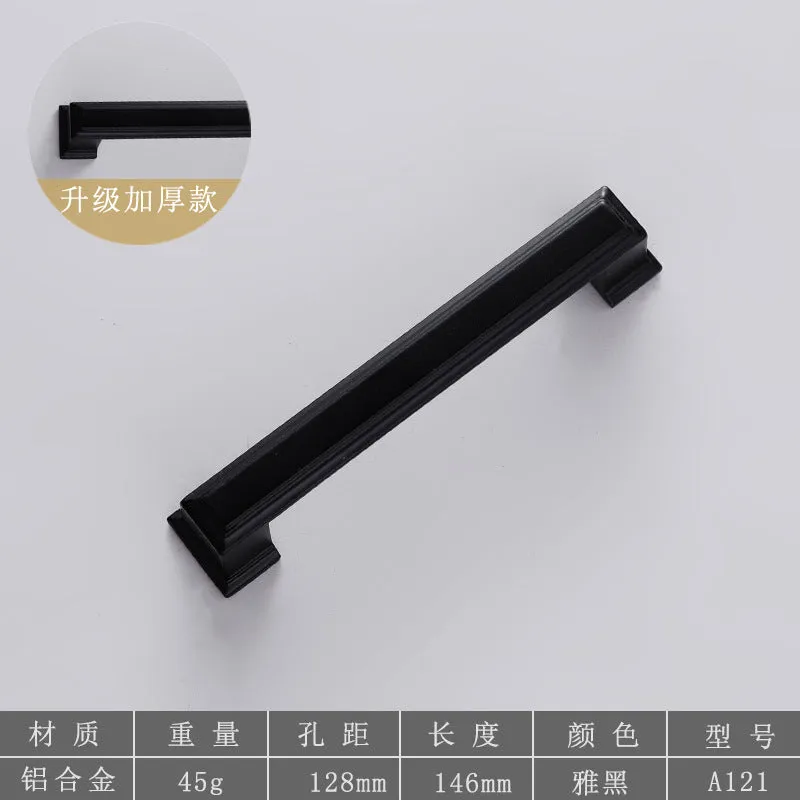 Hardware Door Handle Wardrobe and Cabinet Wine Cabinet Chinese Modern Simplicity Aluminum Alloy Handle European Drawer