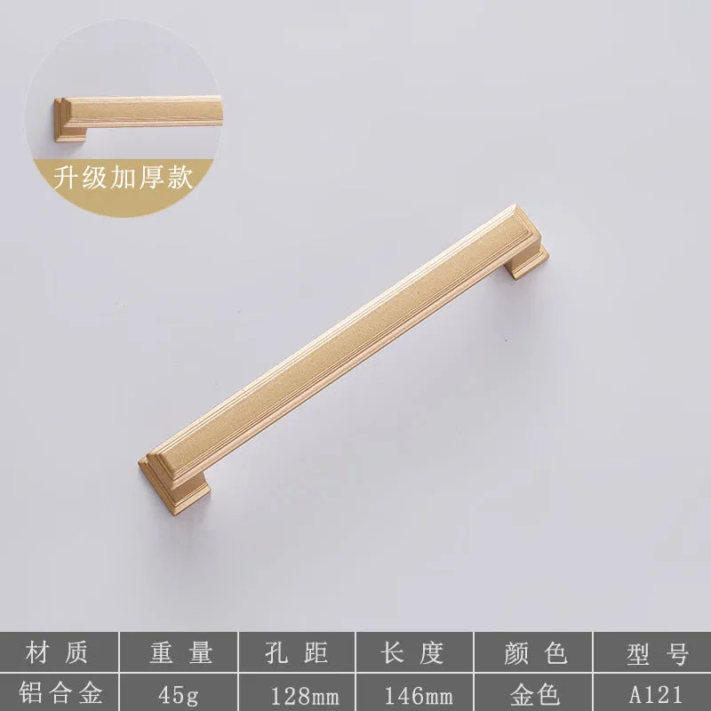 Hardware Door Handle Wardrobe and Cabinet Wine Cabinet Chinese Modern Simplicity Aluminum Alloy Handle European Drawer