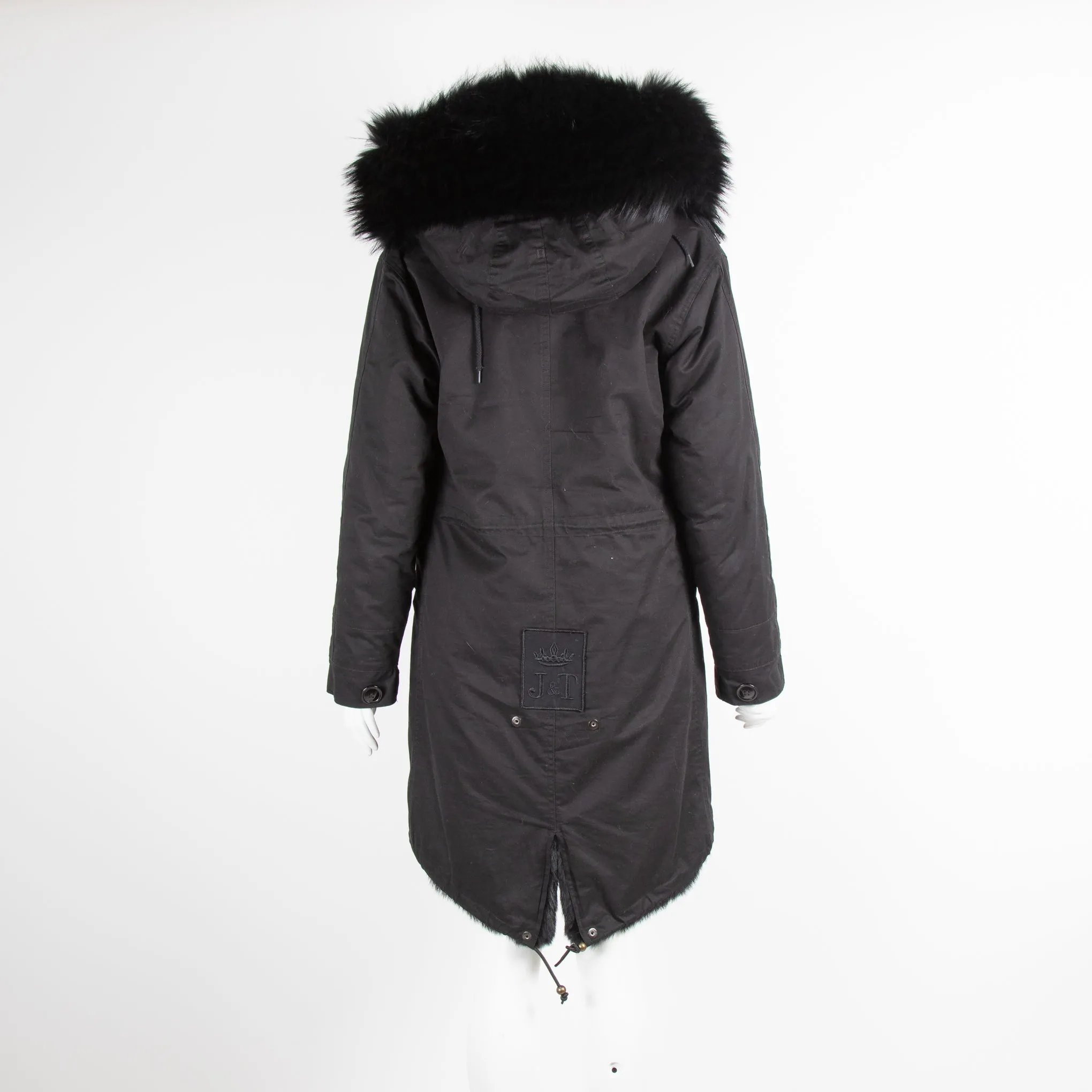 Jane & Tash black Fur Lined Parka