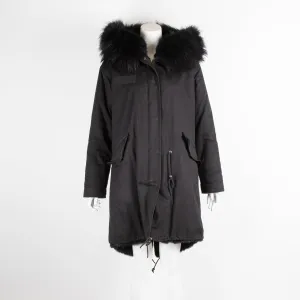 Jane & Tash black Fur Lined Parka