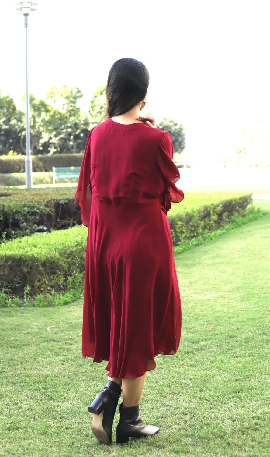 Layered Dress- Maroon