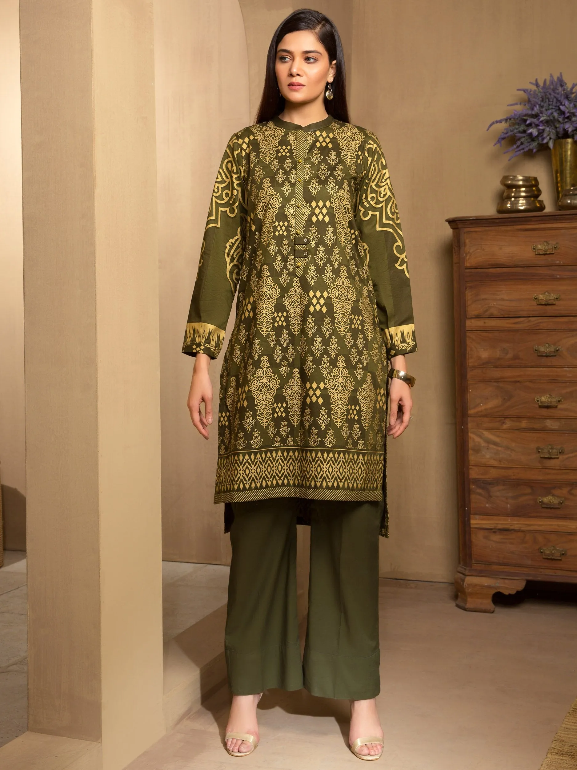 Limelight Winter Collection 2019 – Winter Cotton Shirt – U0946-SSH-AGN