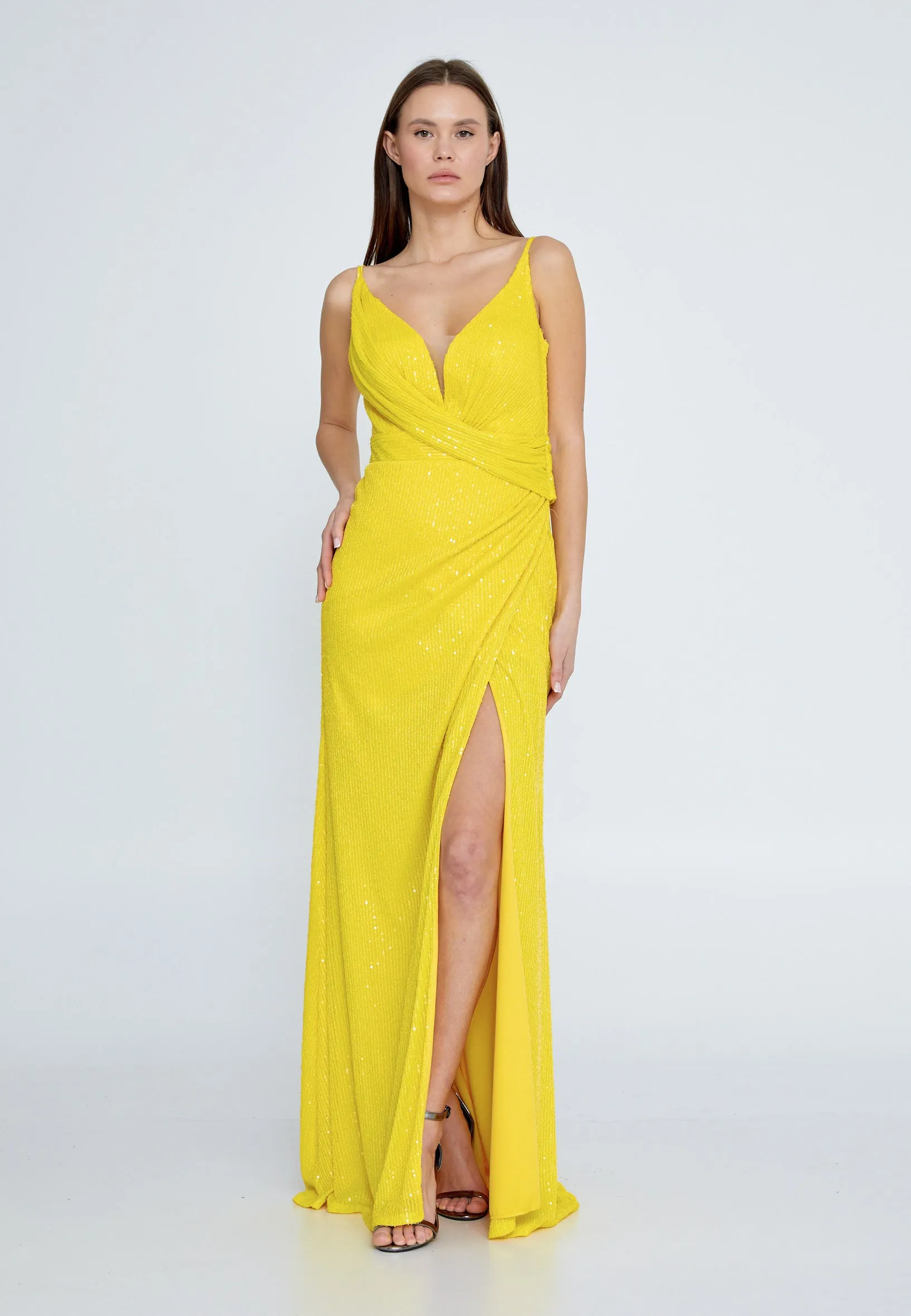 Long Fitted Sequin evening Dress