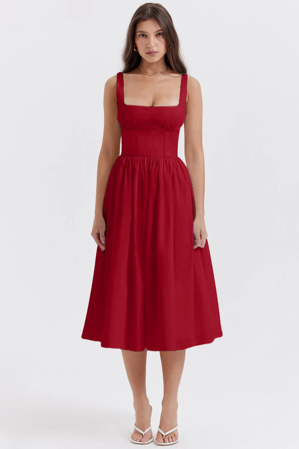 Mandy Summer Backless Midi Dress