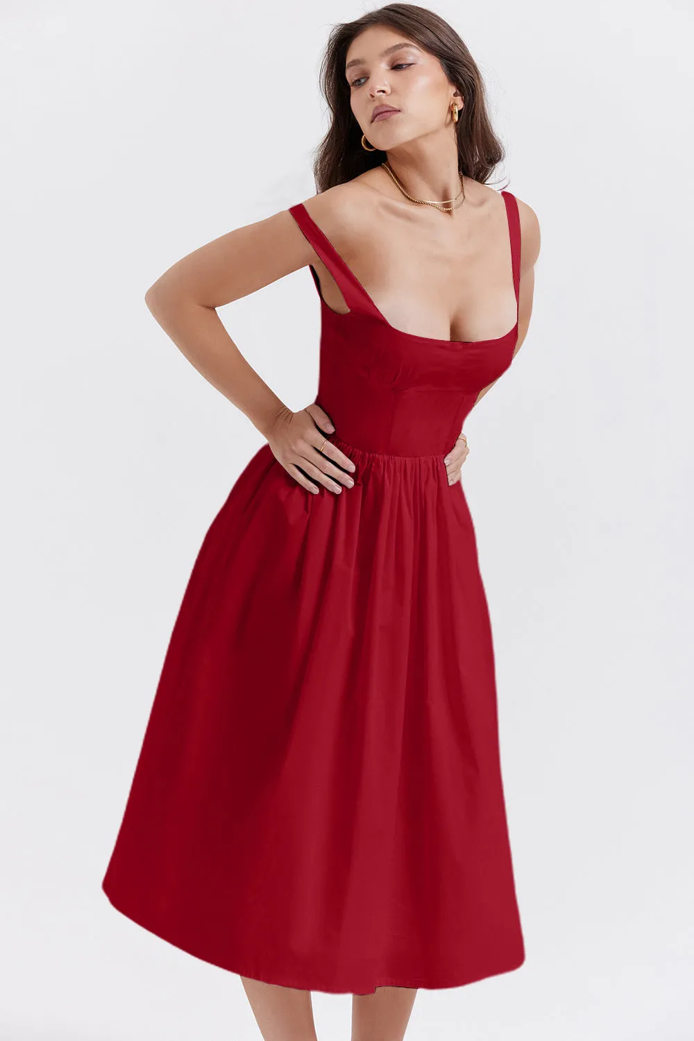 Mandy Summer Backless Midi Dress
