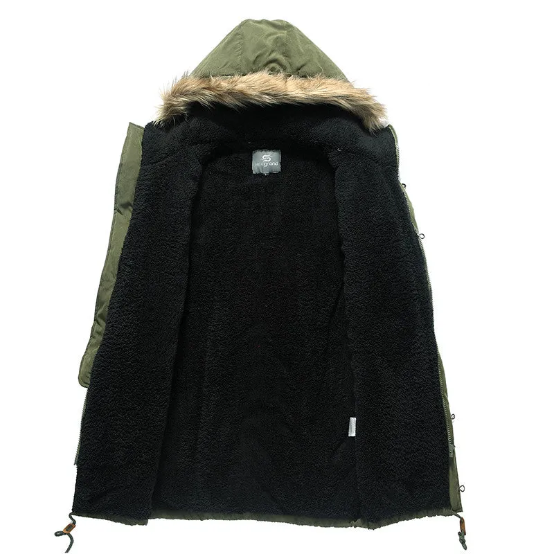 Men's Casual Thick Warm Middle-Long Parka