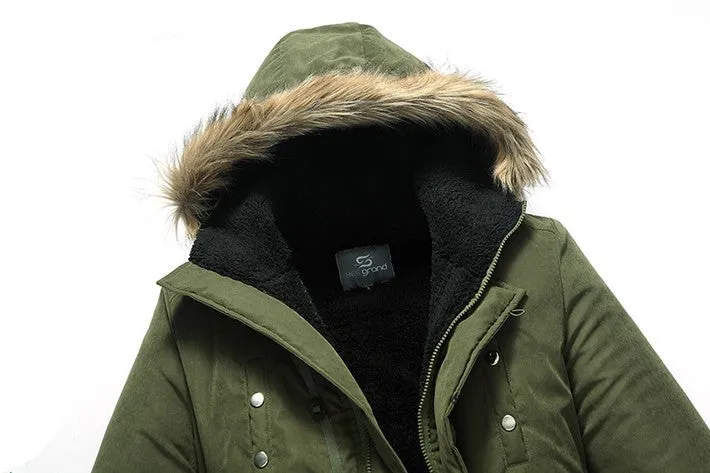 Men's Casual Thick Warm Middle-Long Parka