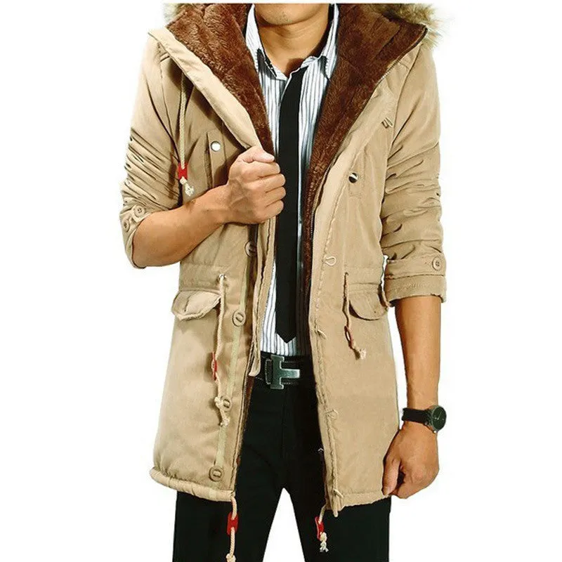 Men's Casual Thick Warm Middle-Long Parka