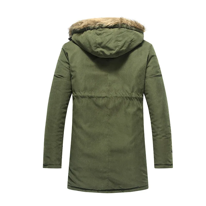 Men's Casual Thick Warm Middle-Long Parka