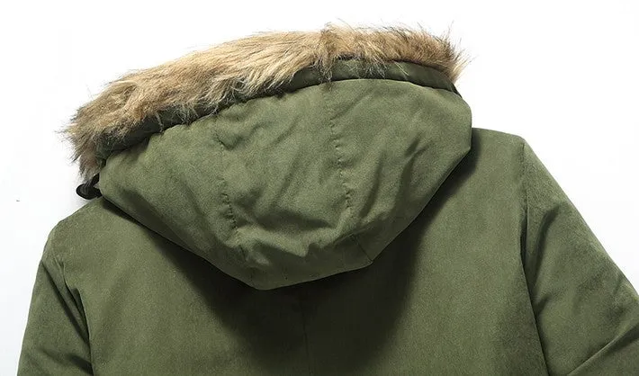 Men's Casual Thick Warm Middle-Long Parka