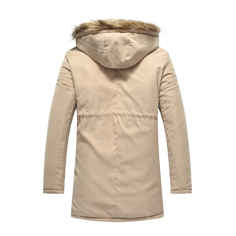 Men's Casual Thick Warm Middle-Long Parka