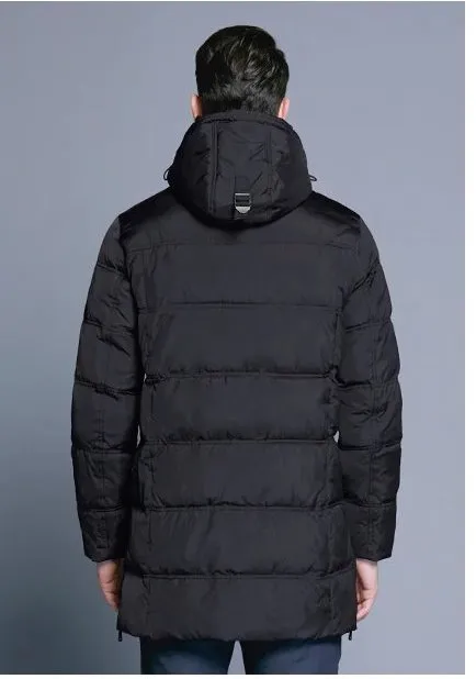 Men's Winter Warm Windproof Casual Medium Long Parka