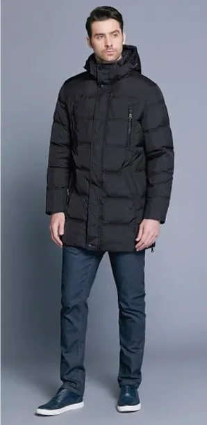 Men's Winter Warm Windproof Casual Medium Long Parka