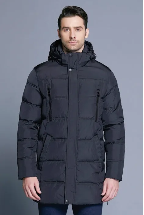 Men's Winter Warm Windproof Casual Medium Long Parka
