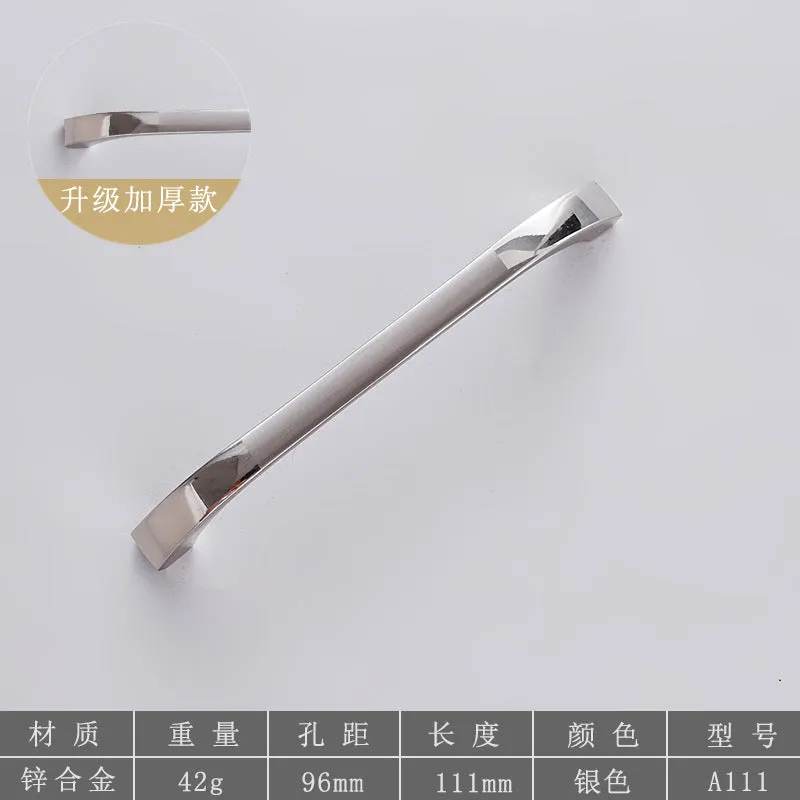 Metal Handle Chinese Simple Modern Door Handle Wardrobe and Cabinet Wine Cabinet Aluminum Alloy Handle