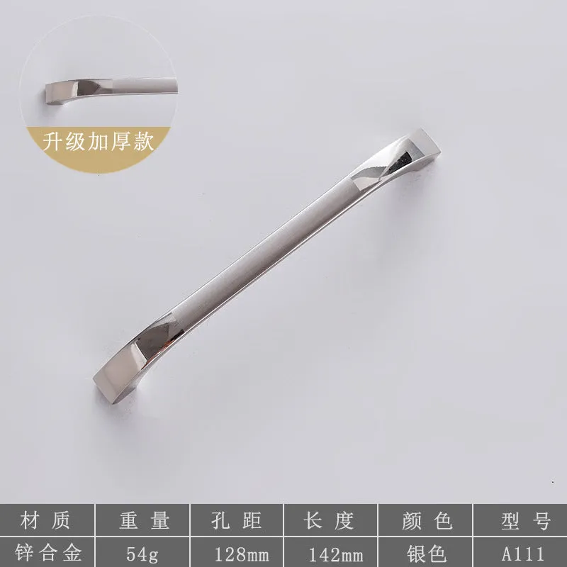 Metal Handle Chinese Simple Modern Door Handle Wardrobe and Cabinet Wine Cabinet Aluminum Alloy Handle