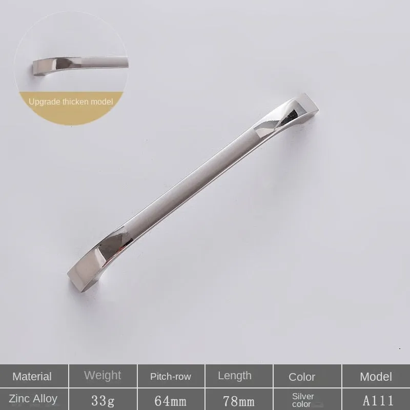 Metal Handle Chinese Simple Modern Door Handle Wardrobe and Cabinet Wine Cabinet Aluminum Alloy Handle
