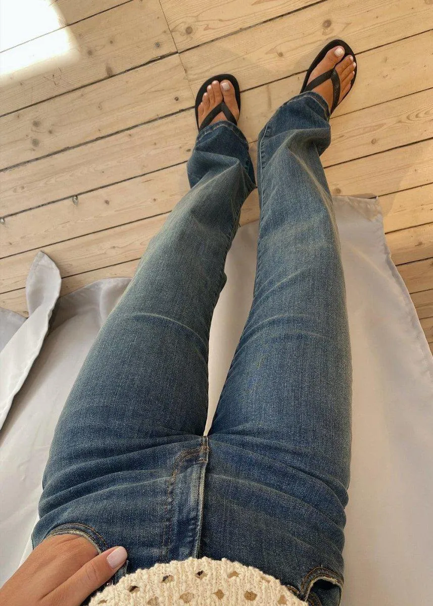 Mia Straight Jeans Wash Valett - Denim Blue