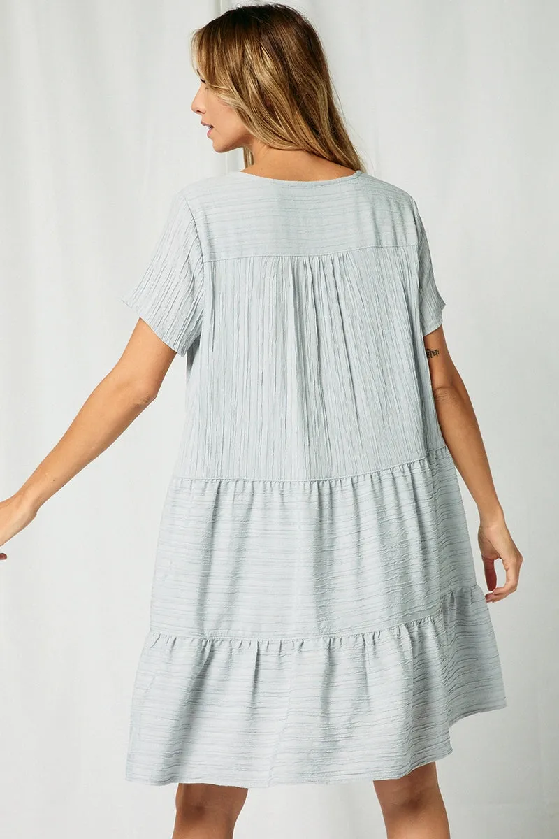 Miranda Grey Ruffled Dress