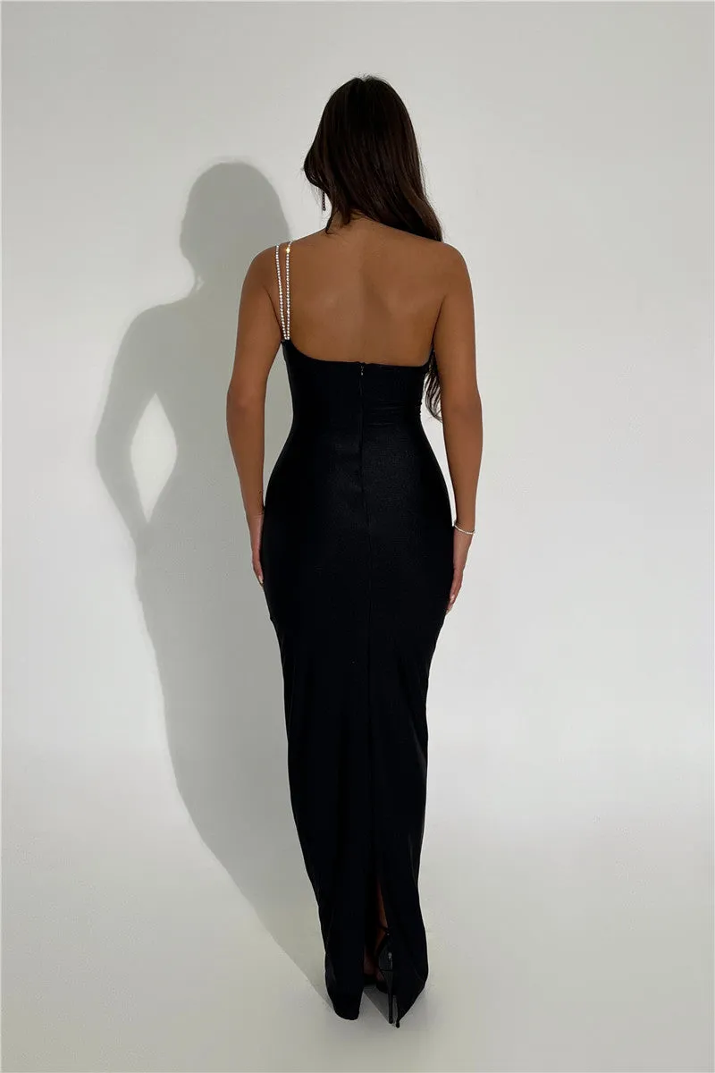 One Shoulder Backless Sexy Maxi Dress